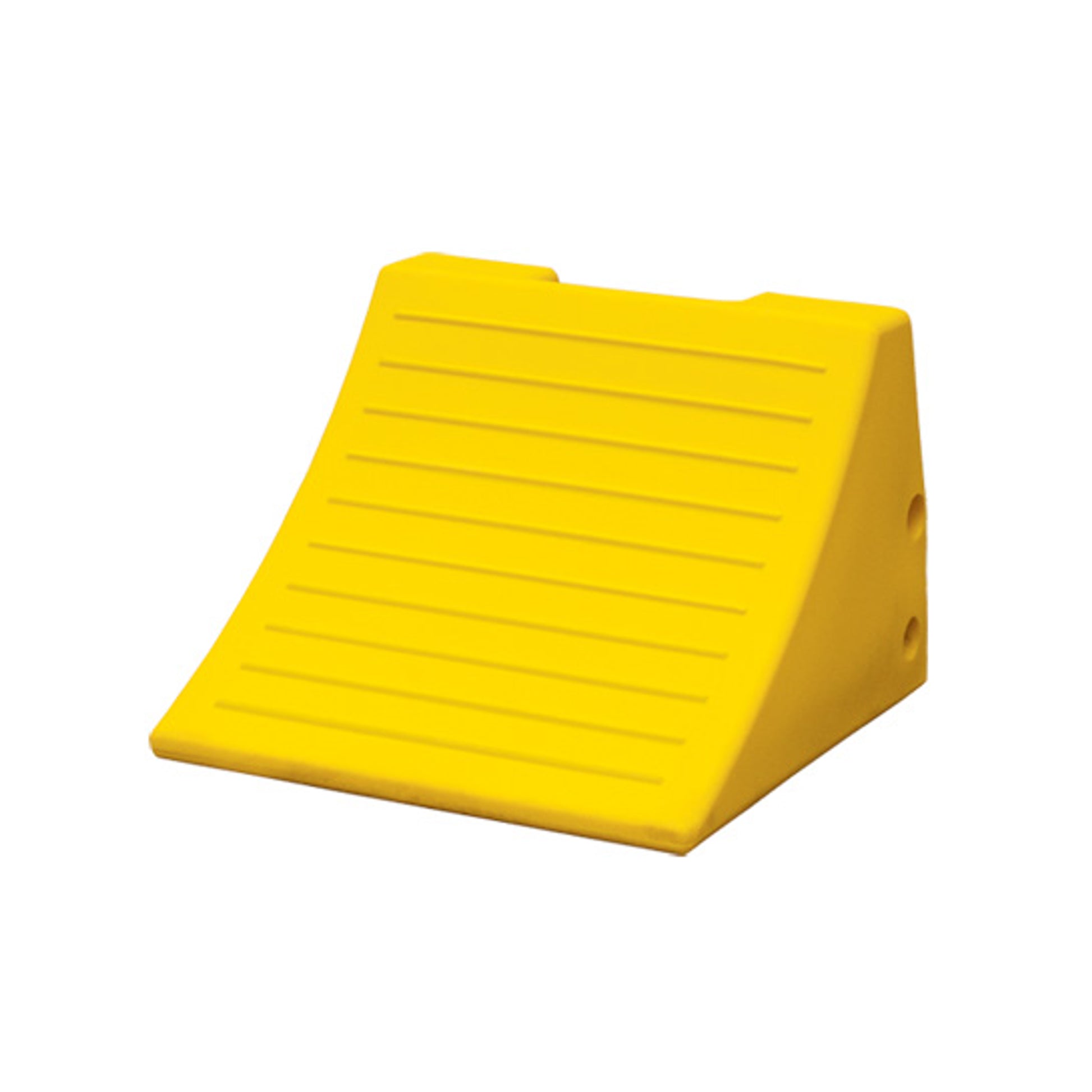 Wheel Chock - Heavy Duty - 15" X 15" X 11" - 46"-65" Tire - 70 Ton Load - Rubber Pad - Yellow - MC3009