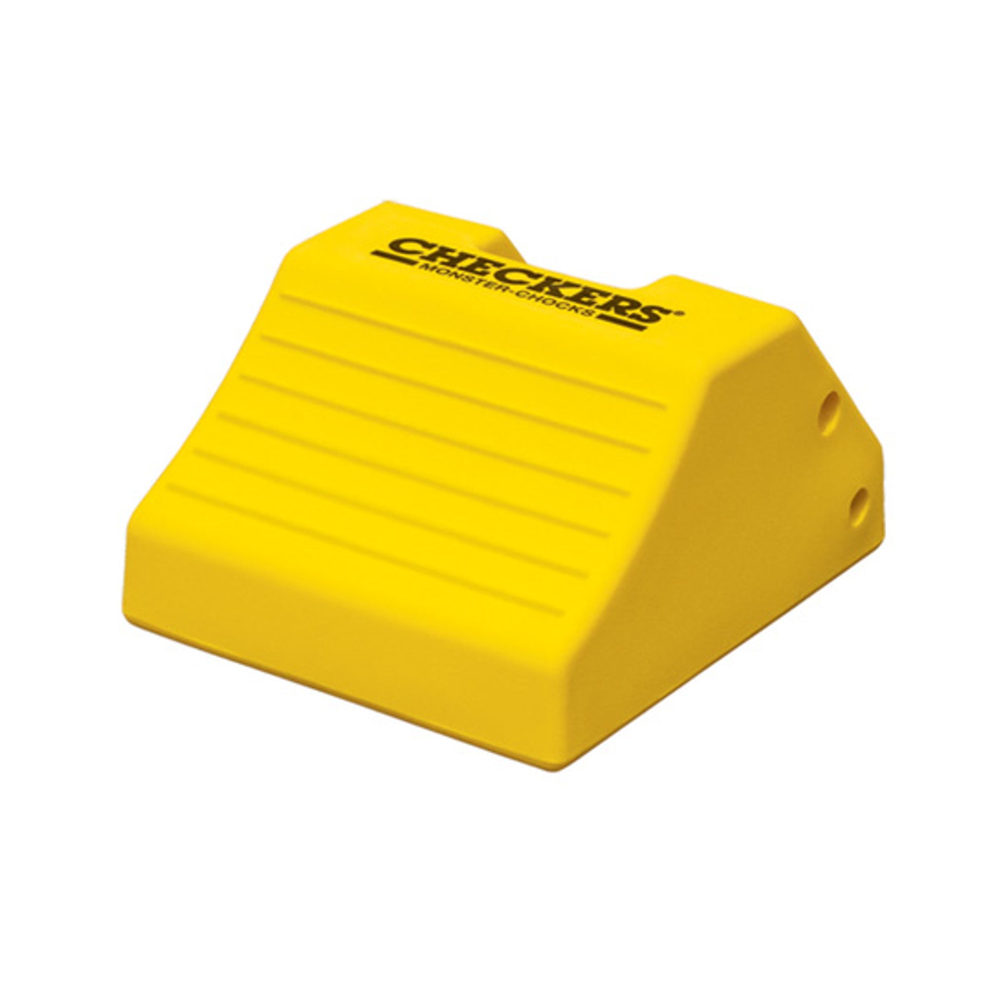 Wheel Chock - Heavy Duty - 17.7" X 15.2" X 10" - 65"-105" Tire - 165 Ton Load - Rubber Pad - Yellow - MC3010