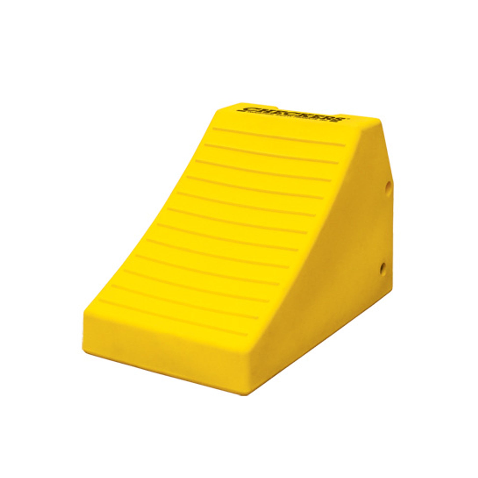 Wheel Chock - Heavy Duty - 24.6" X 14.5" X 16" - 95"-165" Tire - 400 Ton Load - Rubber Pad - Yellow - MC3011