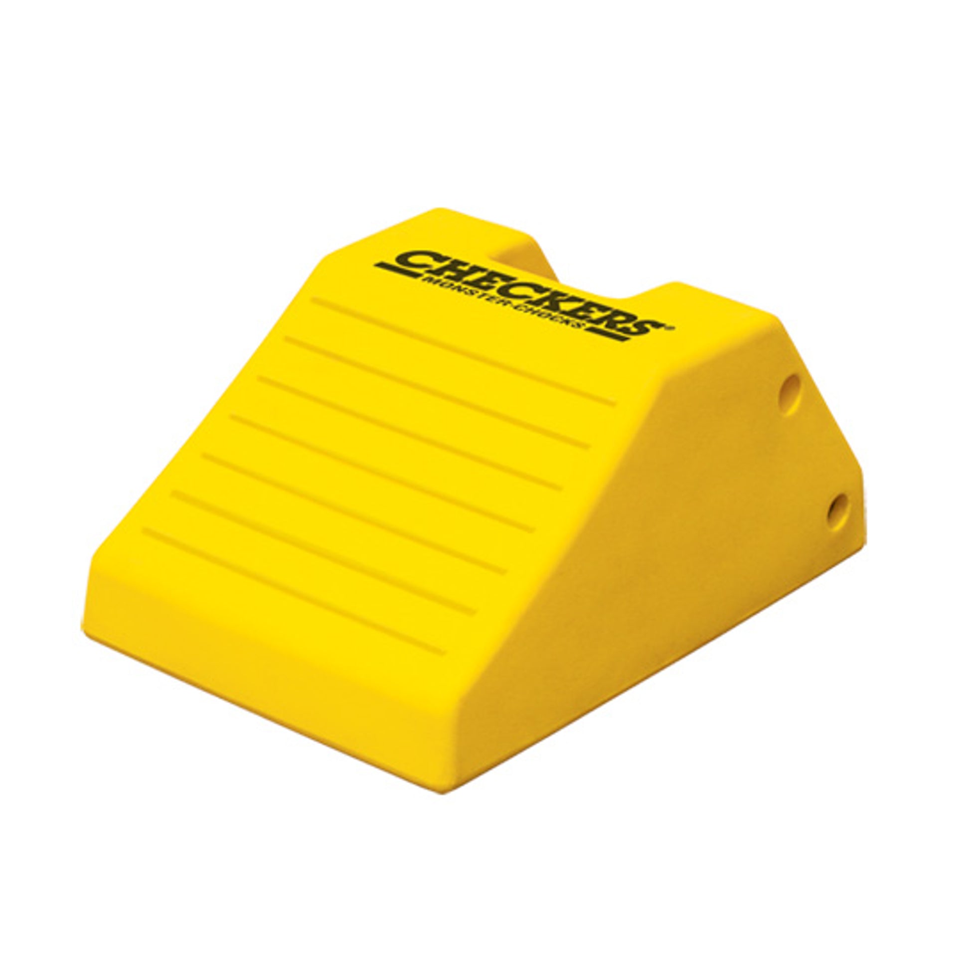 Wheel Chock - Heavy Duty - 21.9" X 14.9" X 10.6" - 95"-142" Tire - 255 Ton Load - Rubber Pad - Yellow - MC3012