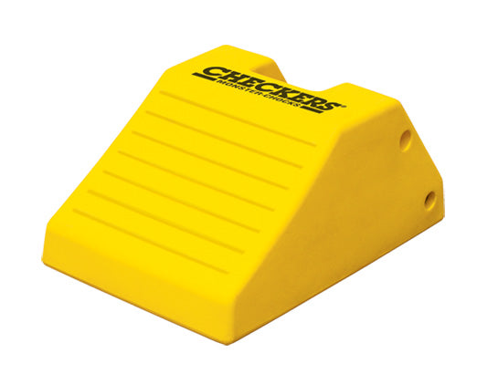 Wheel Chock - Heavy Duty - 21.9" X 14.9" X 10.6" - 95"-142" Tire - 255 Ton Load - Rubber Pad - Yellow - MC3012