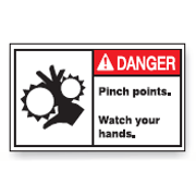 PINCH POINTS. WATCH YOUR HANDS. - PINCH POINTS. WATCH YOUR HANDS., 2X3, Adhesive Vinyl