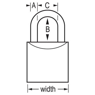Masterlock 1-7/8in (48mm) Wide V-Line Brass Padlock - Keyed Alike - 4150KA