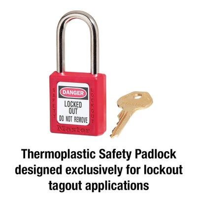 Master Lock 410RED Zenex Thermoplastic Safety Padlock - Box/6