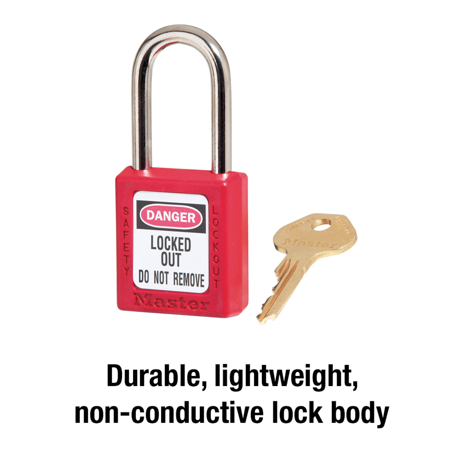 Master Lock 410RED Zenex Thermoplastic Safety Padlock - Box/6