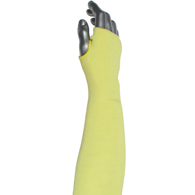 Kut Gard Cut Resistant Sleeve 2-Ply Aramid w/Thumb Hole - Yellow - 200/EA - MSK-T