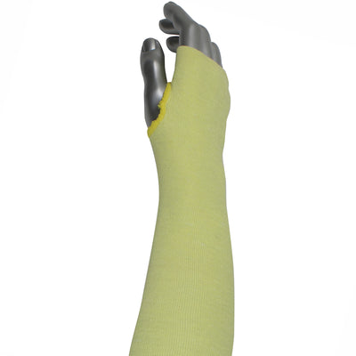 Kut Gard Cut Resistant Sleeve 2-Ply ATA Ultra Blended w/Thumb Hole - Yellow - 200/EA - 330-WC-MSULTRA2-18T