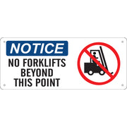 NO FORKLIFTS BEYOND THIS POINT (PICTO) - NOTICE SIGN - NO FORKLIFTS BEYOND THIS POINT (PICTO) - NOTICE SIGN, 7X17, Adhesive Vinyl