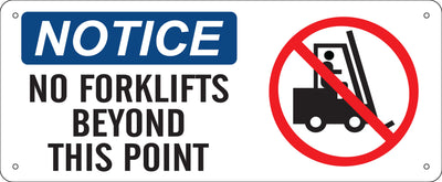 NO FORKLIFTS BEYOND THIS POINT (PICTO) - NOTICE SIGN