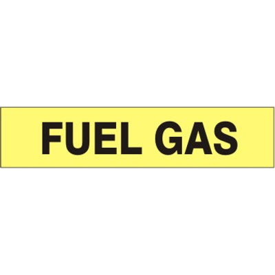 FUEL GAS - PIPE MARKER - FUEL GAS - PIPE MARKER, 1.125X8, Adhesive Vinyl 25/PK