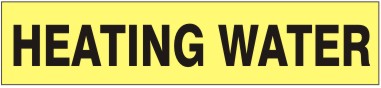HEATING WATER - PIPE MARKER
