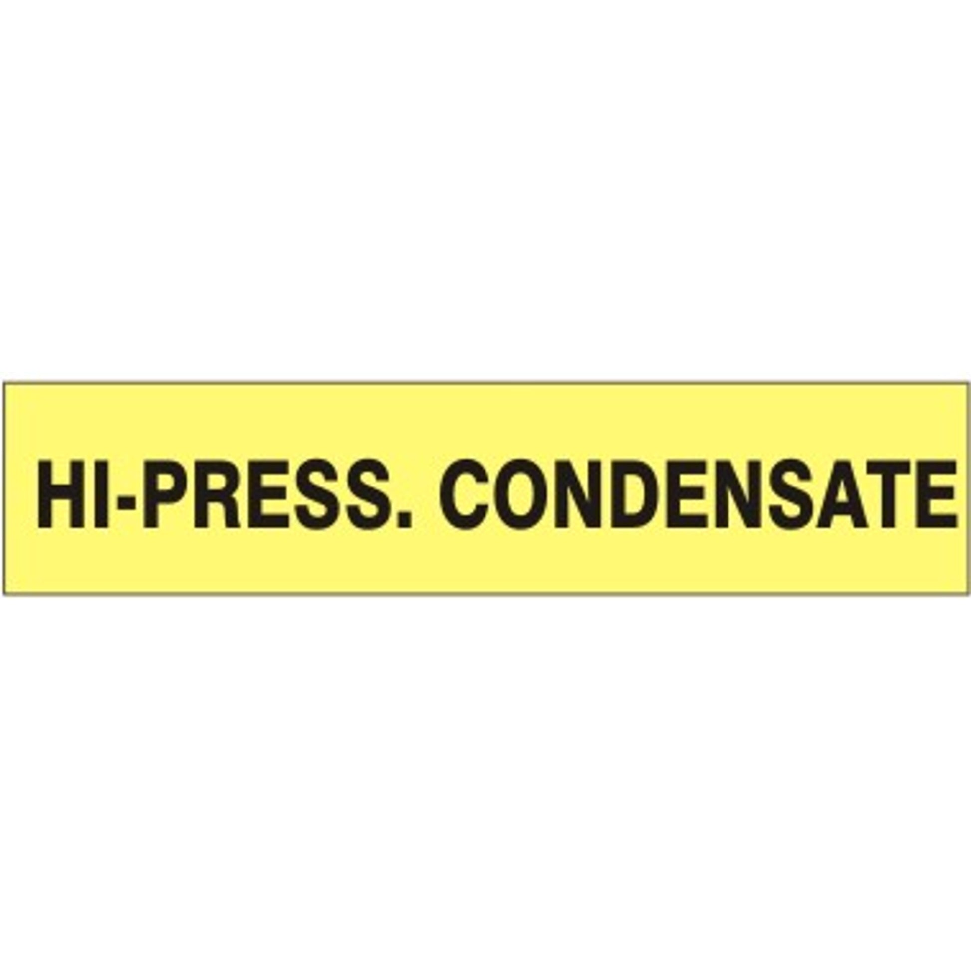 HI-PRESS. CONDENSATE - PIPE MARKER - HI-PRESS. CONDENSATE - PIPE MARKER, 1.125X8, Adhesive Vinyl 25/PK