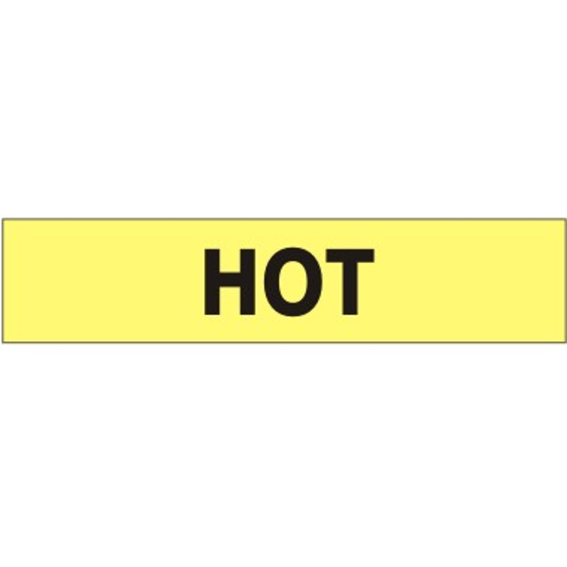 HOT - PIPE MARKER - HOT - PIPE MARKER, 1.125X8, Adhesive Vinyl 25/PK