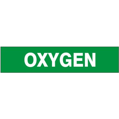 OXYGEN - PIPE MARKER - OXYGEN - PIPE MARKER, 3X24, Adhesive Vinyl