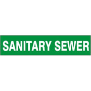 SANITARY SEWER - PIPE MARKER - SANITARY SEWER - PIPE MARKER, 3X24, Adhesive Vinyl