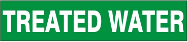 TREATED WATER - PIPE MARKER