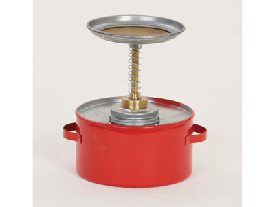 Justrite Plunger Dispensing Can - 1 Quart - Dasher screen - Galvanized Steel - Red - P701