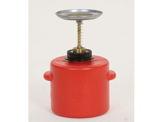 Eagle Plunger Dispensing Can - 2 Quart - Dasher screen - Polyethylene - Red - P712