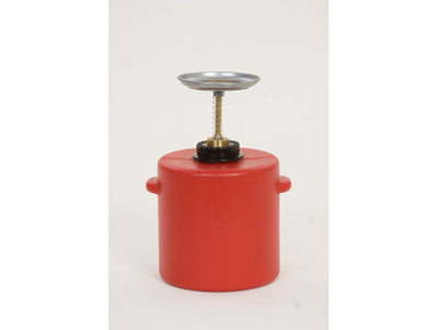 Justrite Plunger Dispensing Can - 4 Quart - Dasher screen - Polyethylene - Red - P714