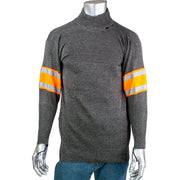 Kut Gard ATA PreventWear Blended Cut Resistant Pullover w/Hi-Vis / Reflective Taped Sleeves & Thumb Loops - Dark Gray - 1/EA - P145SP-3CM-HV2-TL