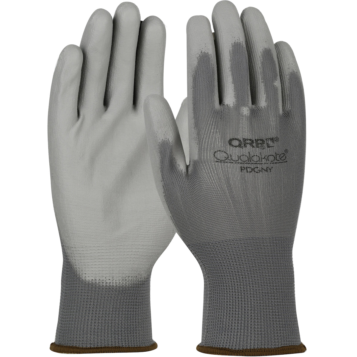 QRP Qualakote Seamless Knit Nylon Glove w/Polyurethane Coated Microfoam Grip on Palm & Fingers - Gray - 1/CS - PDGNY