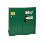 Eagle Pesticide Safety Cabinet - 30 Gallon - 1 Shelf - 2 Door - Self Close - Green - PEST3010X