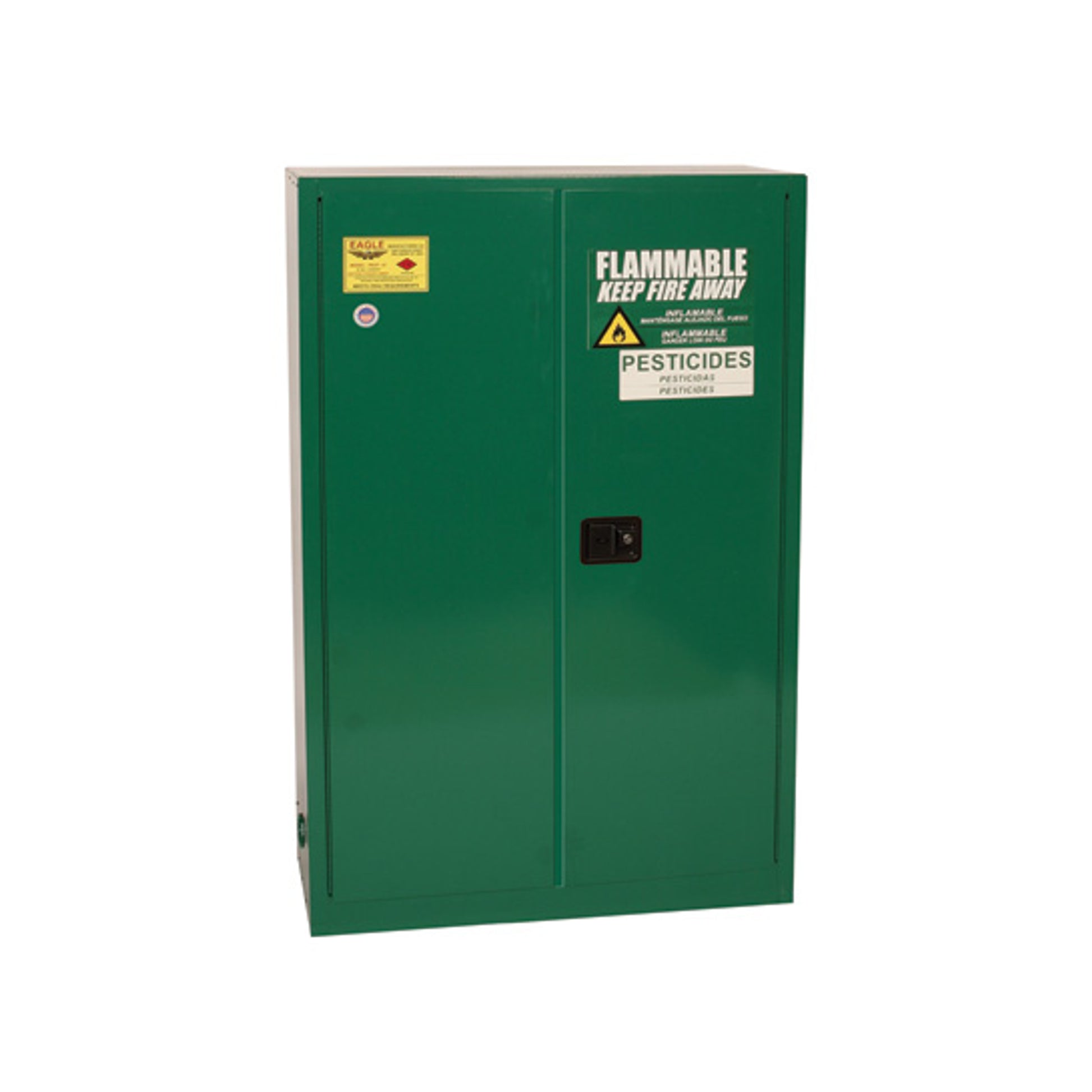 Eagle Pesticide Safety Cabinet - 45 Gallon - 2 Shelf - 2 Door - Manual Close - Green - PEST47X