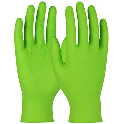 QRP Qualatrile Indy Premium Grade Disposable Nitrile Glove Powder Free w/Textured Grip - 6 mil - Green - 1/CS - PGT09