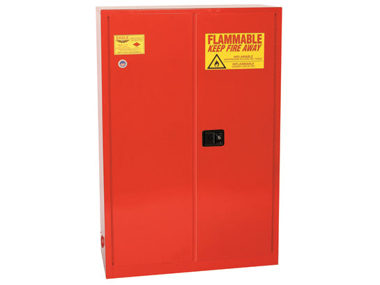 Eagle Paint and Ink Safety Cabinet - 60 Gallon - 5 Shelves - 2 Door - Self Close - Red - PI4510X