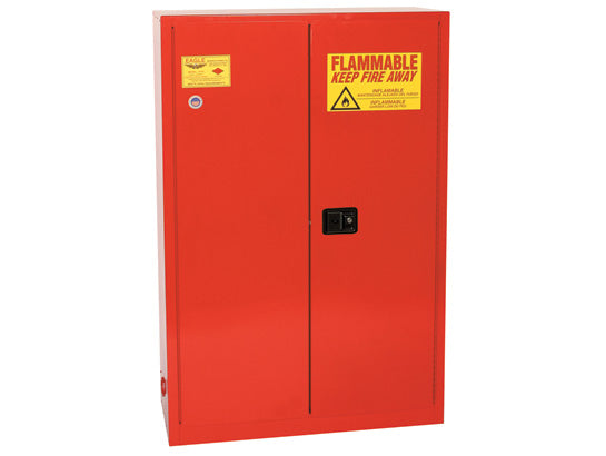 Eagle Paint and Ink Safety Cabinet - 60 Gallon - 5 Shelves - 2 Door - Sliding Self Close - Red - PI45X