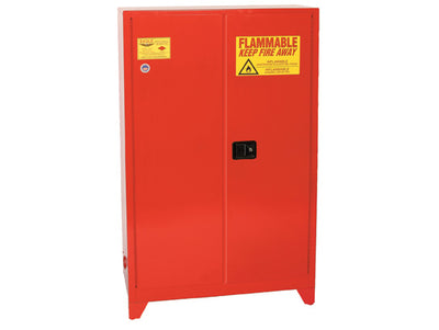 Justrite Paint and Ink Tower Safety Cabinet - 60 Gallon - 5 Shelves - 2 Door - Manual Close - Red - PI47XLEGS