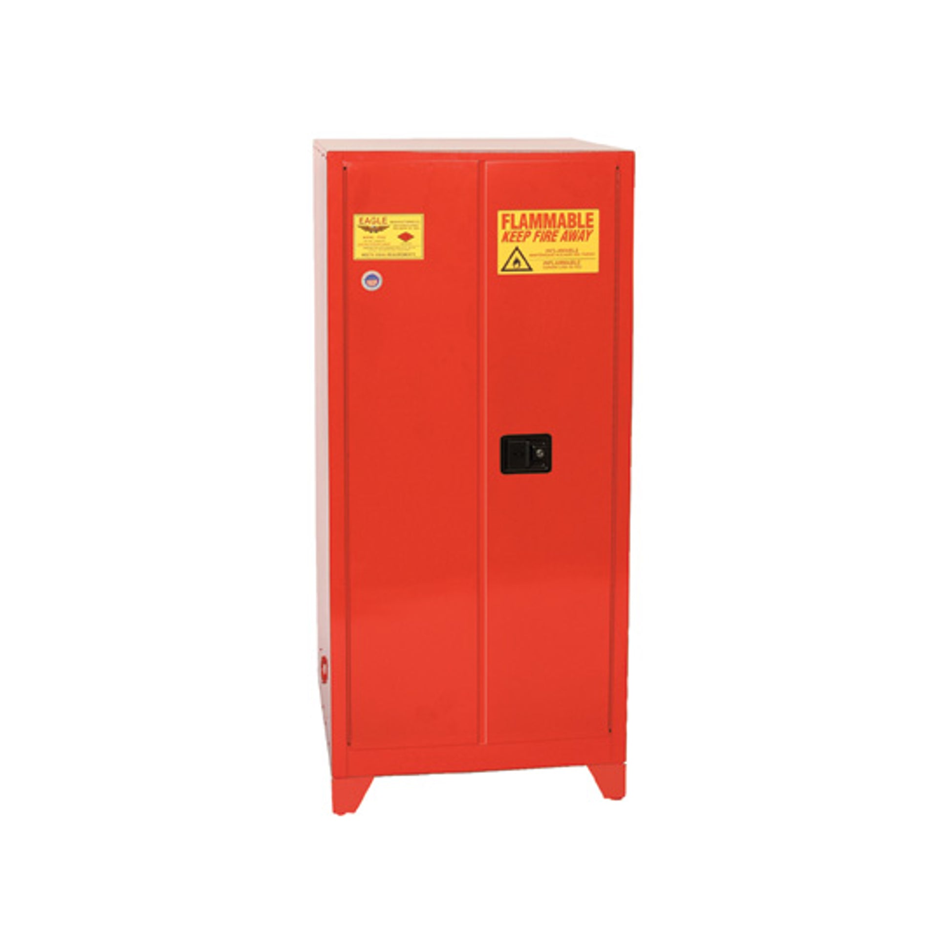 Eagle Paint and Ink Tower Safety Cabinet - 96 Gallon - 5 Shelves - 2 Door - Manual Close - Red - PI62XLEGS