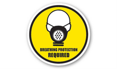 20" CIRCLE SIGNS - Circle Sign - Breathing Protection Required - DSV-SIGN 400 #0135 -UEN