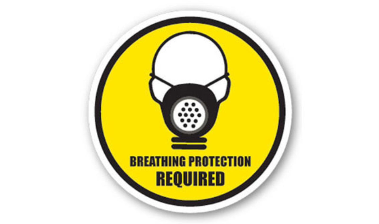 32" CIRCLE SIGNS -  Circle Sign - Breathing Protection Required - LS-SIGN 1024 #0138 -UEN