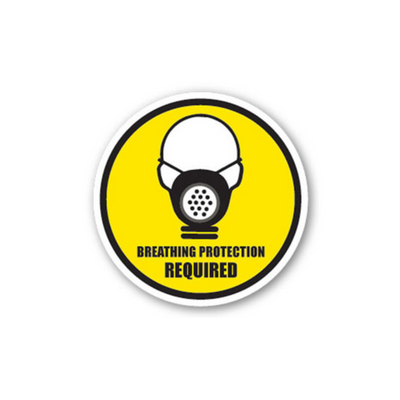 30" CIRCLE SIGNS - Circle Sign - Breathing Protection Required - DSV-SIGN 900 #0137 -UEN