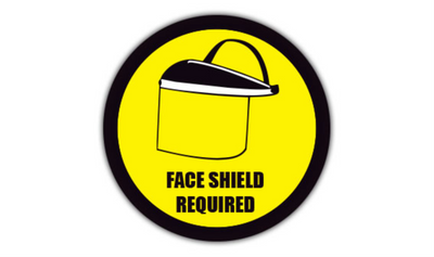 17" CIRCLE SIGNS - Circle Sign - Face Shield Required - DSV-SIGN 289 #6006 -UEN