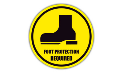 20" CIRCLE SIGNS - Circle Sign - Foot Protection Required - DSV-SIGN 400 #0159 -UEN