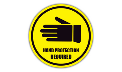 16" CIRCLE SIGNS - Circle Sign - Hand Protection Required - DSV-SIGN 256 #0146 -UEN