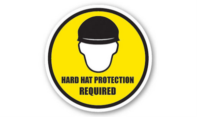 12" CIRCLE SIGNS - Circle Sign - Hard Hat Protection Required - DSV-SIGN 144 #0139 -UEN