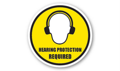 20" CIRCLE SIGNS - Circle Sign - Hearing Protection Required - DSV-SIGN 400 #0129 -UEN