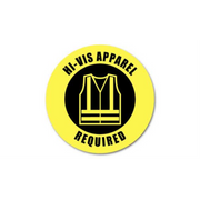 12" CIRCLE SIGNS -  Circle Sign - Hi-Vis Apparel Required - DSV-SIGN 144 #0530 -UEN