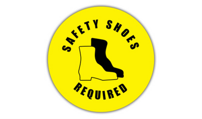 30" CIRCLE SIGNS - Circle Sign - Safety Shoes Required - DSV-SIGN 900 #0549 -UEN