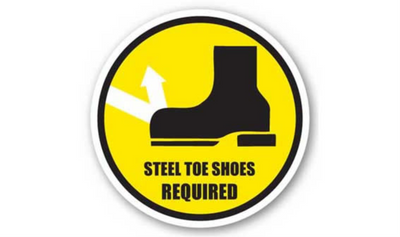 20" CIRCLE SIGNS - Circle Sign - Steel Toe Shoes Required - DSV-SIGN 400 #0165 -UEN