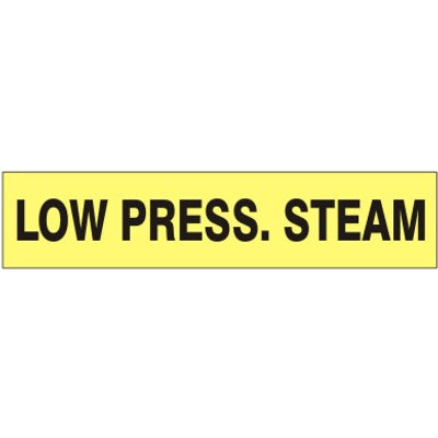 LO-PRESSURE STEAM   PERFORATED ROLL PIPE MARKER - LO-PRESSURE STEAM   PERFORATED ROLL PIPE MARKER, 1”X18Y, Adhesive Vinyl