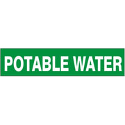POTABLE WATER   PERFORATED ROLL PIPE MARKER - POTABLE WATER   PERFORATED ROLL PIPE MARKER, 1”X18Y, Adhesive Vinyl