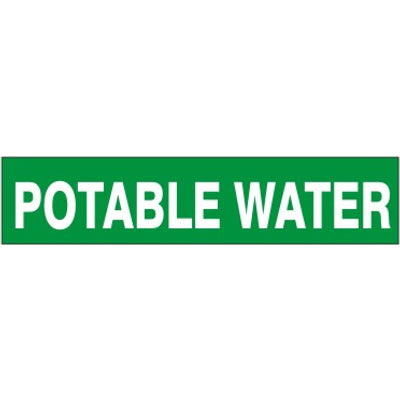 POTABLE WATER   PERFORATED ROLL PIPE MARKER - POTABLE WATER   PERFORATED ROLL PIPE MARKER, 1”X18Y, Adhesive Vinyl