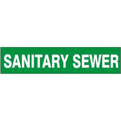 SANITARY SEWER   PERFORATED ROLL PIPE MARKER - SANITARY SEWER   PERFORATED ROLL PIPE MARKER, 1”X18Y, Adhesive Vinyl