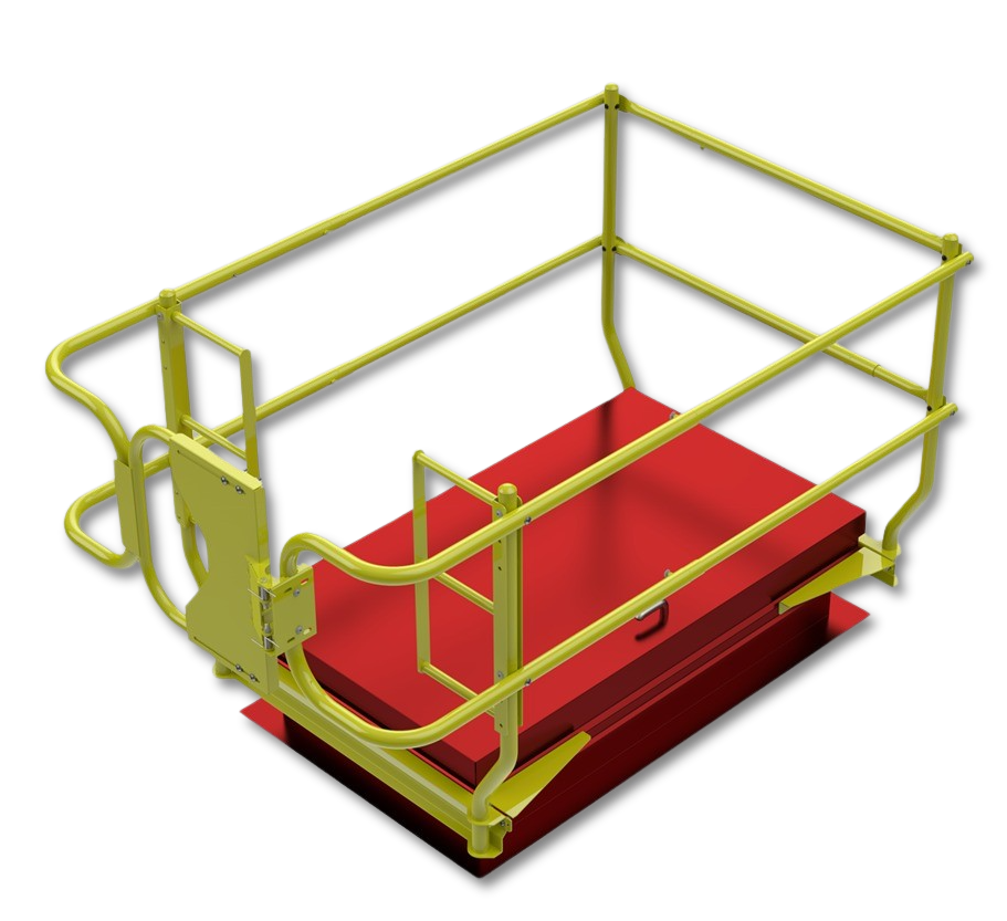 Leading Edge Safety Roof Hatch Rail System For 36" X 54-96" Hatches - PRS-RH-36X54-96-ASM