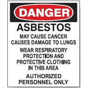 DANGER ASBESTOS PAPER SIGN - DANGER ASBESTOS PAPER SIGN, 17X11, Paper