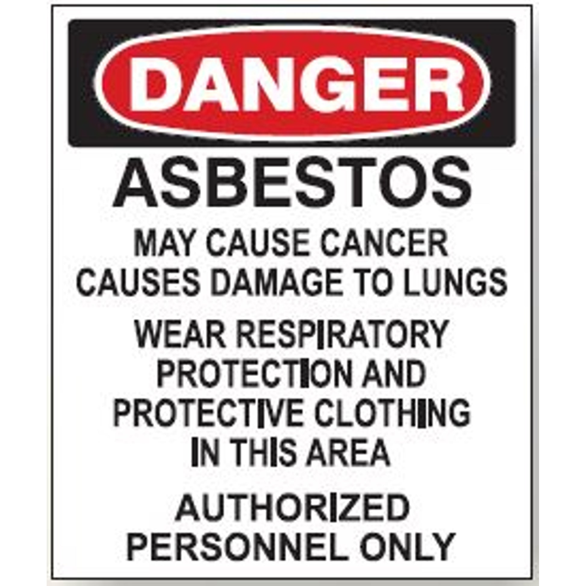 DANGER ASBESTOS PAPER SIGN - DANGER ASBESTOS PAPER SIGN, 17X11, Paper